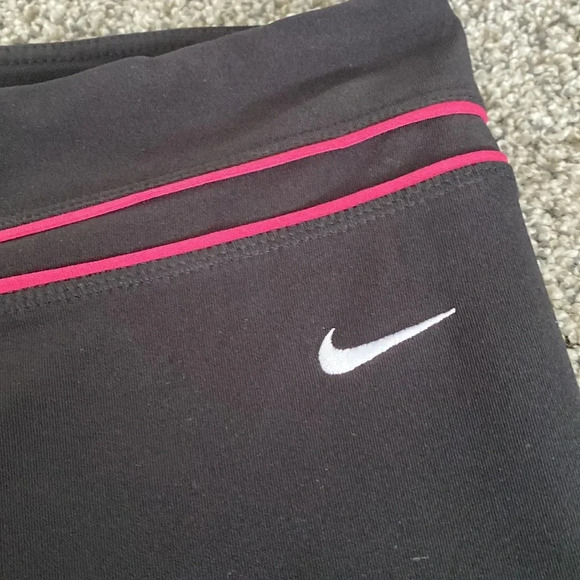 Nike DriFit Cropped Pant in Black/Pink - Picture 2 of 4